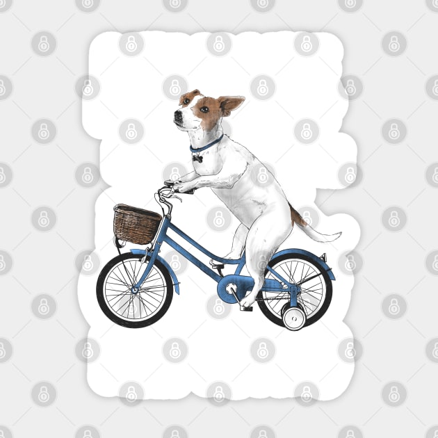 Dog riding a bicycle Sticker by NemiMakeit